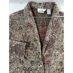 Erin London Blazer Jacket Women's XL Petite Paisley‎ Tapestry Victorian Button
